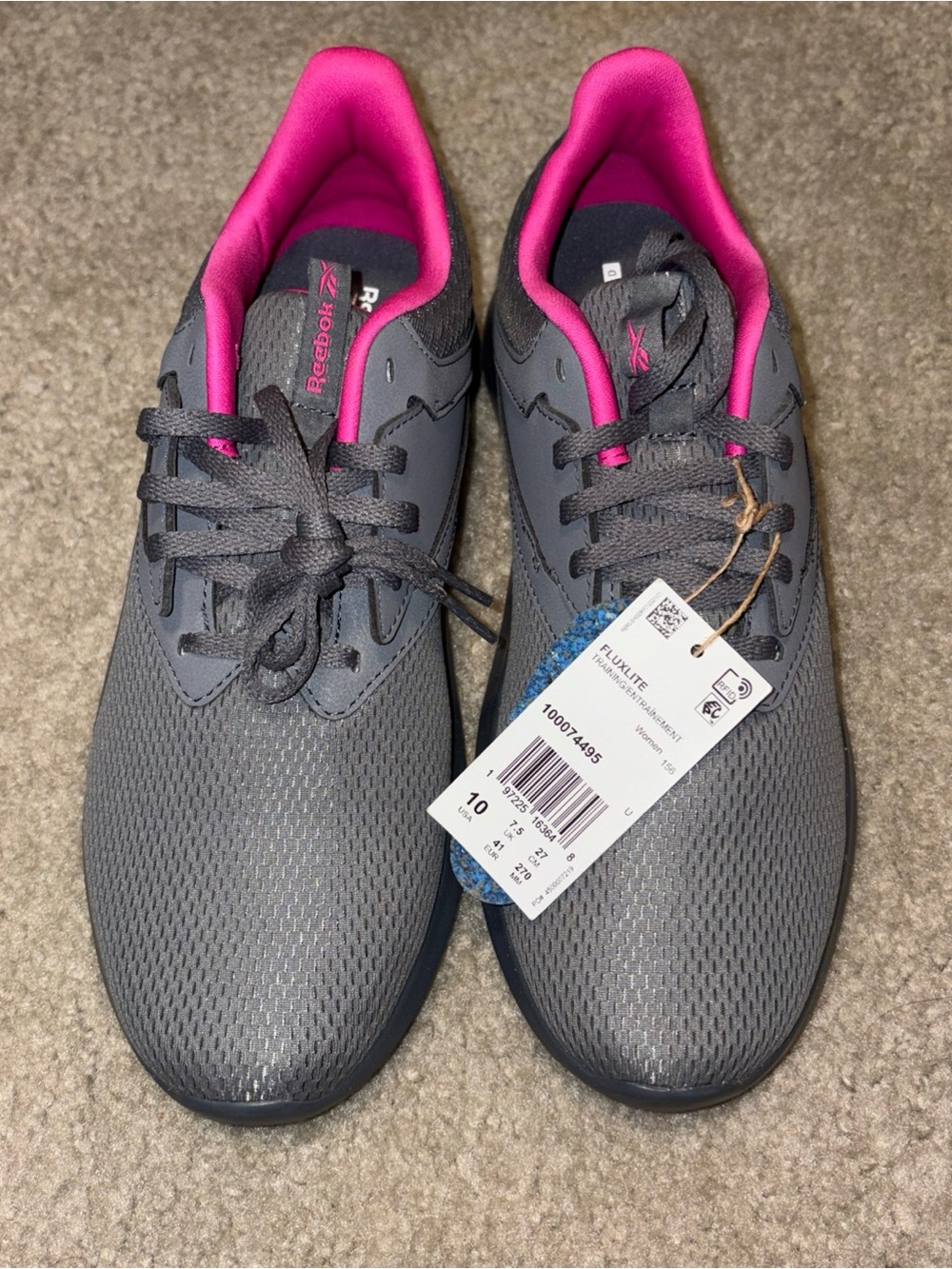 Reebok Fluxlite Women’s Running Walking Training Shoes In Gray/Pink size 10